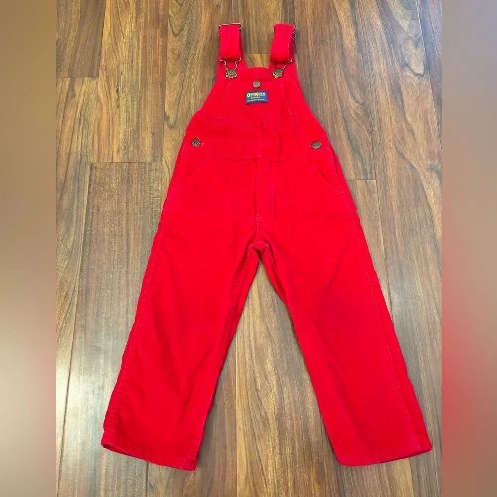 Osh Kosh B’Gosh Vintage red corduroy overalls